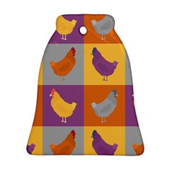 Chickens Pixel Pattern - Version 1a Ornament (bell) by wagnerps