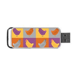 Chickens Pixel Pattern - Version 1a Portable Usb Flash (one Side) by wagnerps