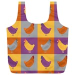 Chickens Pixel Pattern - Version 1a Full Print Recycle Bag (XL) Front