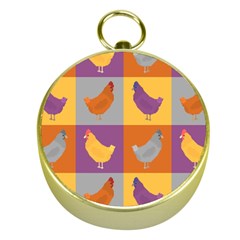 Chickens Pixel Pattern - Version 1a Gold Compasses by wagnerps