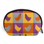 Chickens Pixel Pattern - Version 1a Accessory Pouch (Large) Front