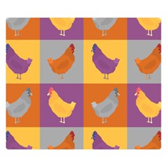 Chickens Pixel Pattern - Version 1a Premium Plush Fleece Blanket (small) by wagnerps