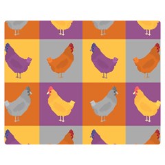 Chickens Pixel Pattern - Version 1a Premium Plush Fleece Blanket (medium) by wagnerps