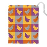 Chickens Pixel Pattern - Version 1a Drawstring Pouch (5XL) Front