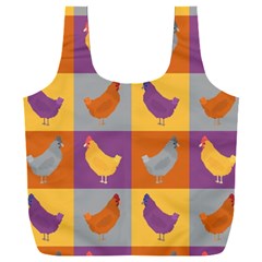 Chickens Pixel Pattern - Version 1a Full Print Recycle Bag (xxxl)