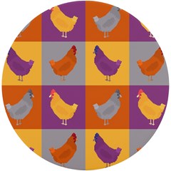 Chickens Pixel Pattern - Version 1a Uv Print Round Tile Coaster by wagnerps