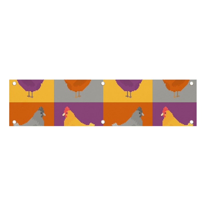 Chickens Pixel Pattern - Version 1a Banner and Sign 4  x 1 