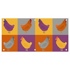 Chickens Pixel Pattern - Version 1a Banner And Sign 4  X 2  by wagnerps