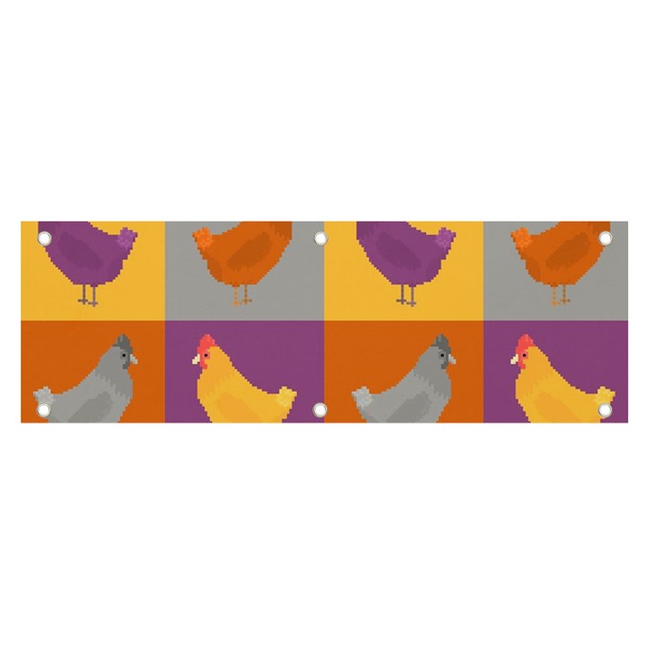 Chickens Pixel Pattern - Version 1a Banner and Sign 6  x 2 