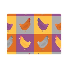 Chickens Pixel Pattern - Version 1a One Side Premium Plush Fleece Blanket (mini) by wagnerps