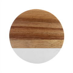 Chickens Pixel Pattern - Version 1a Marble Wood Coaster (round) by wagnerps