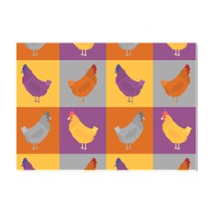 Chickens Pixel Pattern - Version 1a Crystal Sticker (a4) by wagnerps