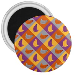 Chickens Pixel Pattern - Version 1b 3  Magnets by wagnerps