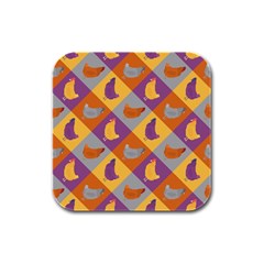 Chickens Pixel Pattern - Version 1b Rubber Square Coaster (4 Pack) by wagnerps