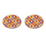 Chickens Pixel Pattern - Version 1b Cufflinks (Oval) Front(Pair)