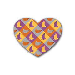 Chickens Pixel Pattern - Version 1b Rubber Coaster (heart)