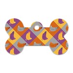 Chickens Pixel Pattern - Version 1b Dog Tag Bone (One Side) Front