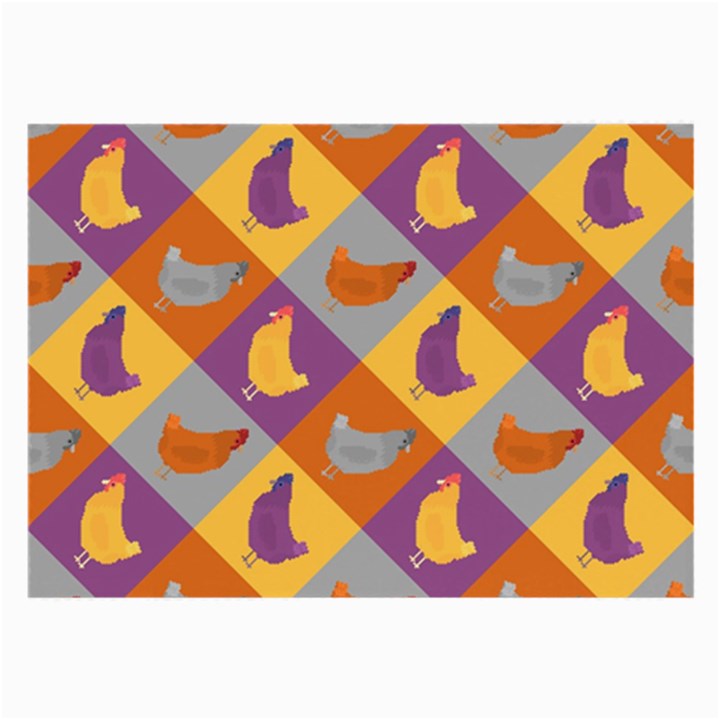 Chickens Pixel Pattern - Version 1b Large Glasses Cloth (2 Sides)