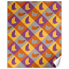 Chickens Pixel Pattern - Version 1b Canvas 11  X 14  by wagnerps