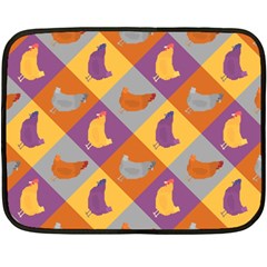 Chickens Pixel Pattern - Version 1b One Side Fleece Blanket (mini)