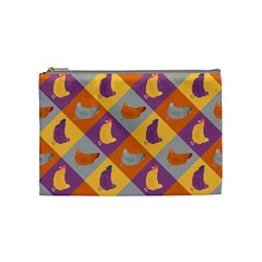 Chickens Pixel Pattern - Version 1b Cosmetic Bag (medium) by wagnerps