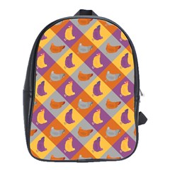 Chickens Pixel Pattern - Version 1b School Bag (large) by wagnerps