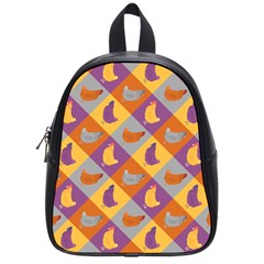 Chickens Pixel Pattern - Version 1b School Bag (small) by wagnerps