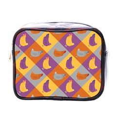 Chickens Pixel Pattern - Version 1b Mini Toiletries Bag (one Side) by wagnerps