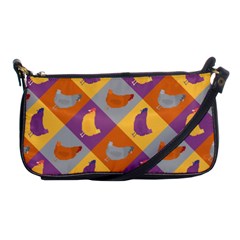 Chickens Pixel Pattern - Version 1b Shoulder Clutch Bag by wagnerps