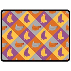 Chickens Pixel Pattern - Version 1b One Side Fleece Blanket (large) by wagnerps