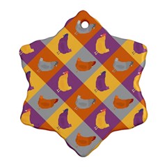 Chickens Pixel Pattern - Version 1b Ornament (snowflake) by wagnerps