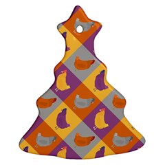 Chickens Pixel Pattern - Version 1b Ornament (christmas Tree)  by wagnerps