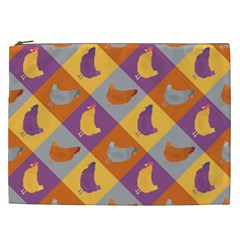 Chickens Pixel Pattern - Version 1b Cosmetic Bag (xxl) by wagnerps