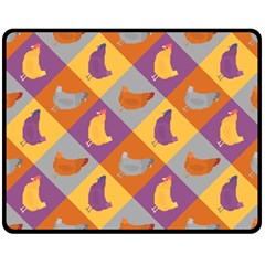 Chickens Pixel Pattern - Version 1b Fleece Blanket (medium) by wagnerps