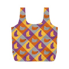 Chickens Pixel Pattern - Version 1b Full Print Recycle Bag (m)