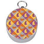 Chickens Pixel Pattern - Version 1b Silver Compasses Front