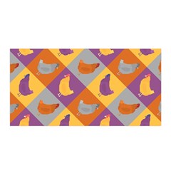 Chickens Pixel Pattern - Version 1b Satin Wrap 35  X 70 