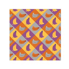 Chickens Pixel Pattern - Version 1b Square Satin Scarf (30  X 30 ) by wagnerps