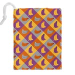 Chickens Pixel Pattern - Version 1b Drawstring Pouch (4XL) Back