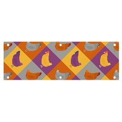 Chickens Pixel Pattern - Version 1b Banner And Sign 6  X 2  by wagnerps