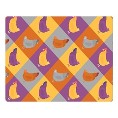 Chickens Pixel Pattern - Version 1b One Side Premium Plush Fleece Blanket (large) by wagnerps