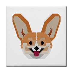 Cardigan Corgi face Tile Coaster