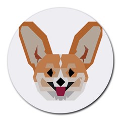 Cardigan Corgi face Round Mousepad