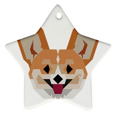 Cardigan Corgi face Ornament (Star)