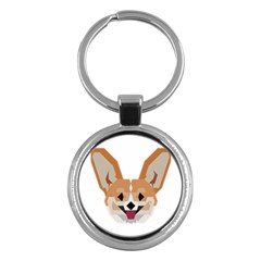 Cardigan Corgi face Key Chain (Round)