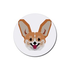 Cardigan Corgi face Rubber Coaster (Round)