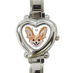 Cardigan Corgi face Heart Italian Charm Watch Front