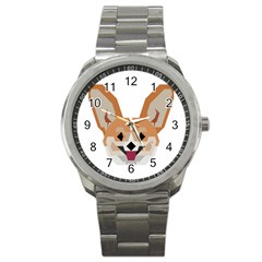 Cardigan Corgi face Sport Metal Watch