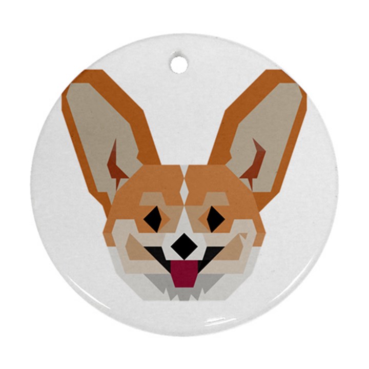 Cardigan Corgi face Round Ornament (Two Sides)