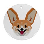 Cardigan Corgi face Round Ornament (Two Sides) Back